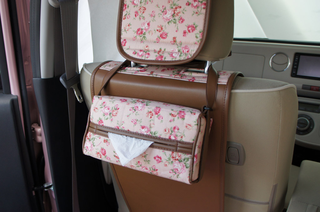 花柄装飾のピンクティッシュボックス zaccaria_10010913